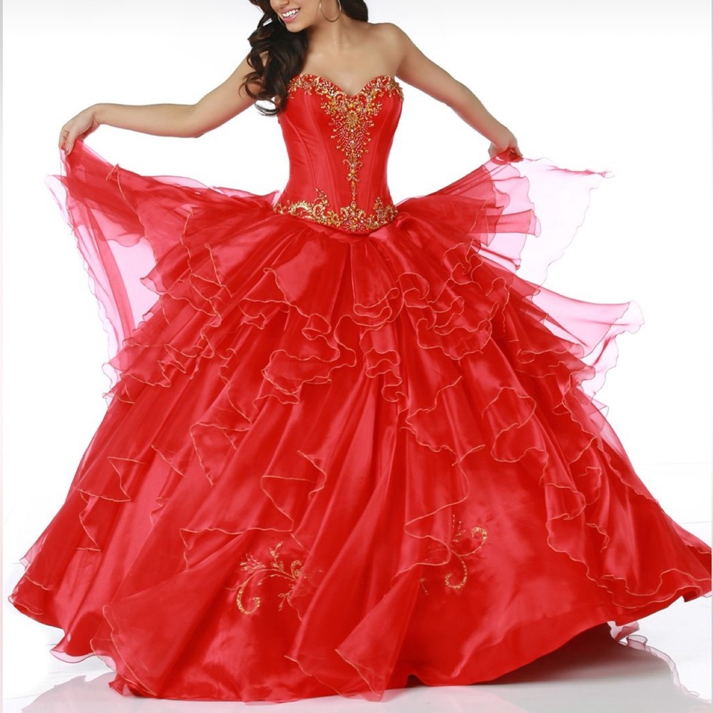 Disney Mulan Sweet 16 Dress in color red size 4